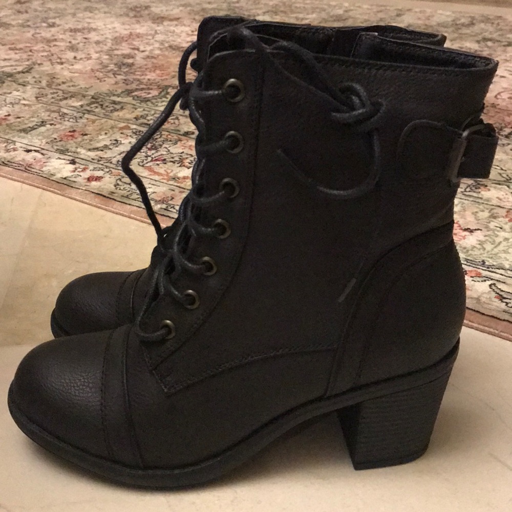 Black combat boots